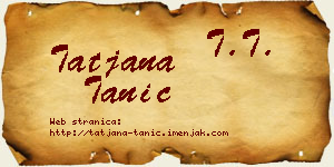 Tatjana Tanić vizit kartica